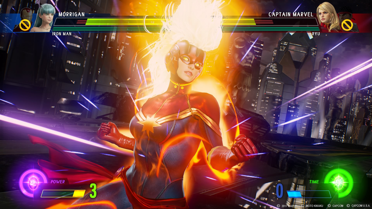 Captain Marvel prepares to unleash the power of Binary
