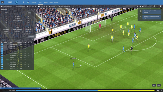 El simulador 3D de Football Manager no es, precisamente, un regalo para los ojos aunque cumple con su cometido.