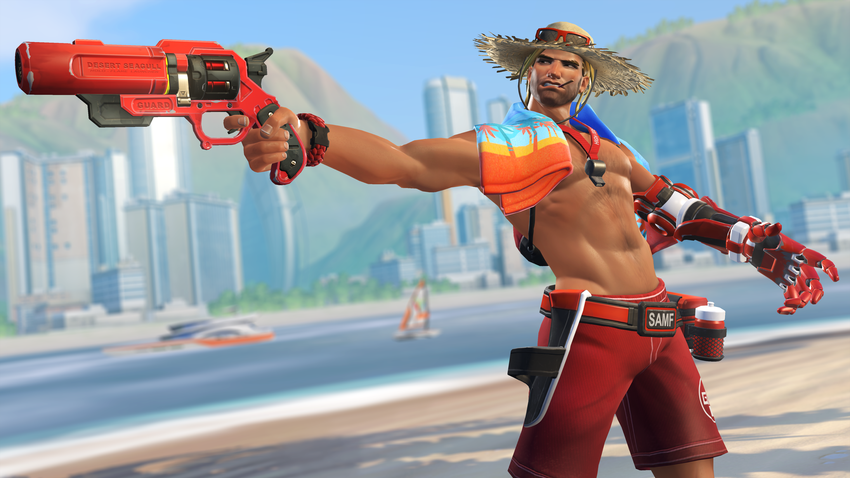 McCree appears to have found a summer job as a life guard, protecting beach-goers with his "Desert Seagull."