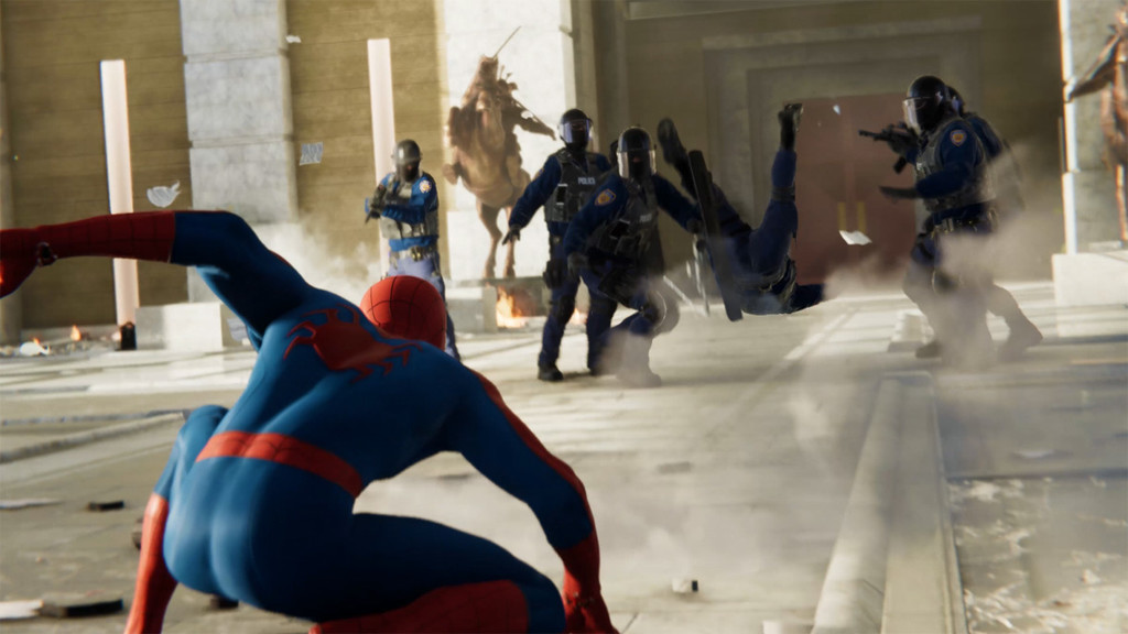 Combate Policia Spiderman
